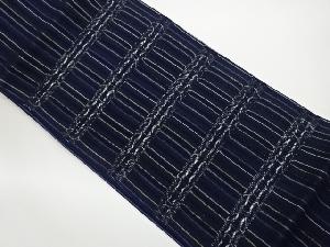 リサイクル　未使用品　変わり織縞に変わり横段模様織出し袋帯